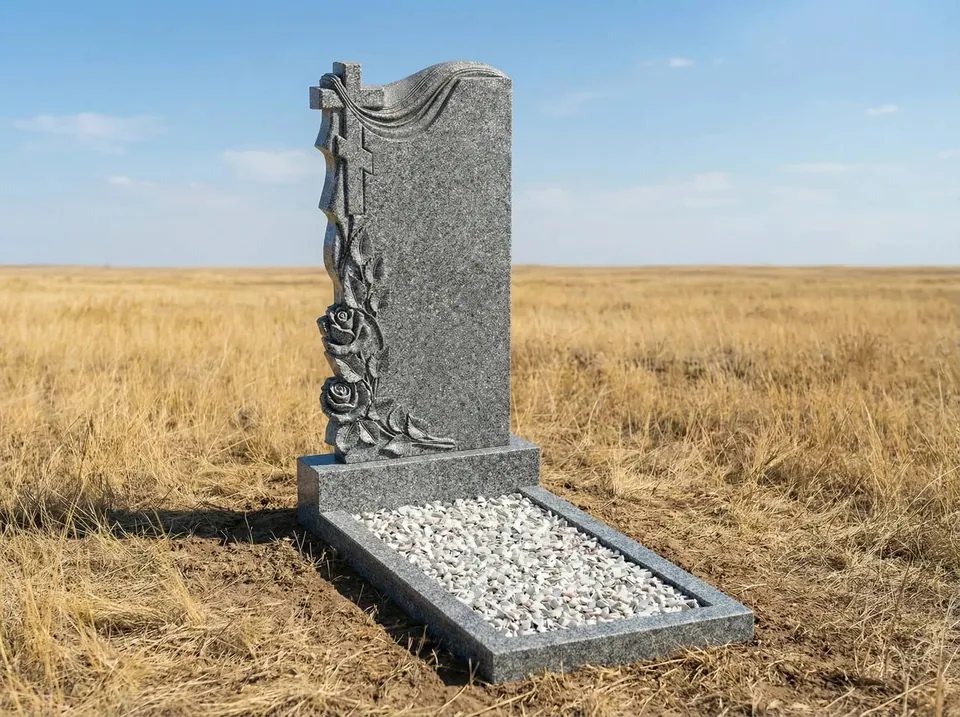 памятники из серого гранита цена и фото готовых работ на кладбище