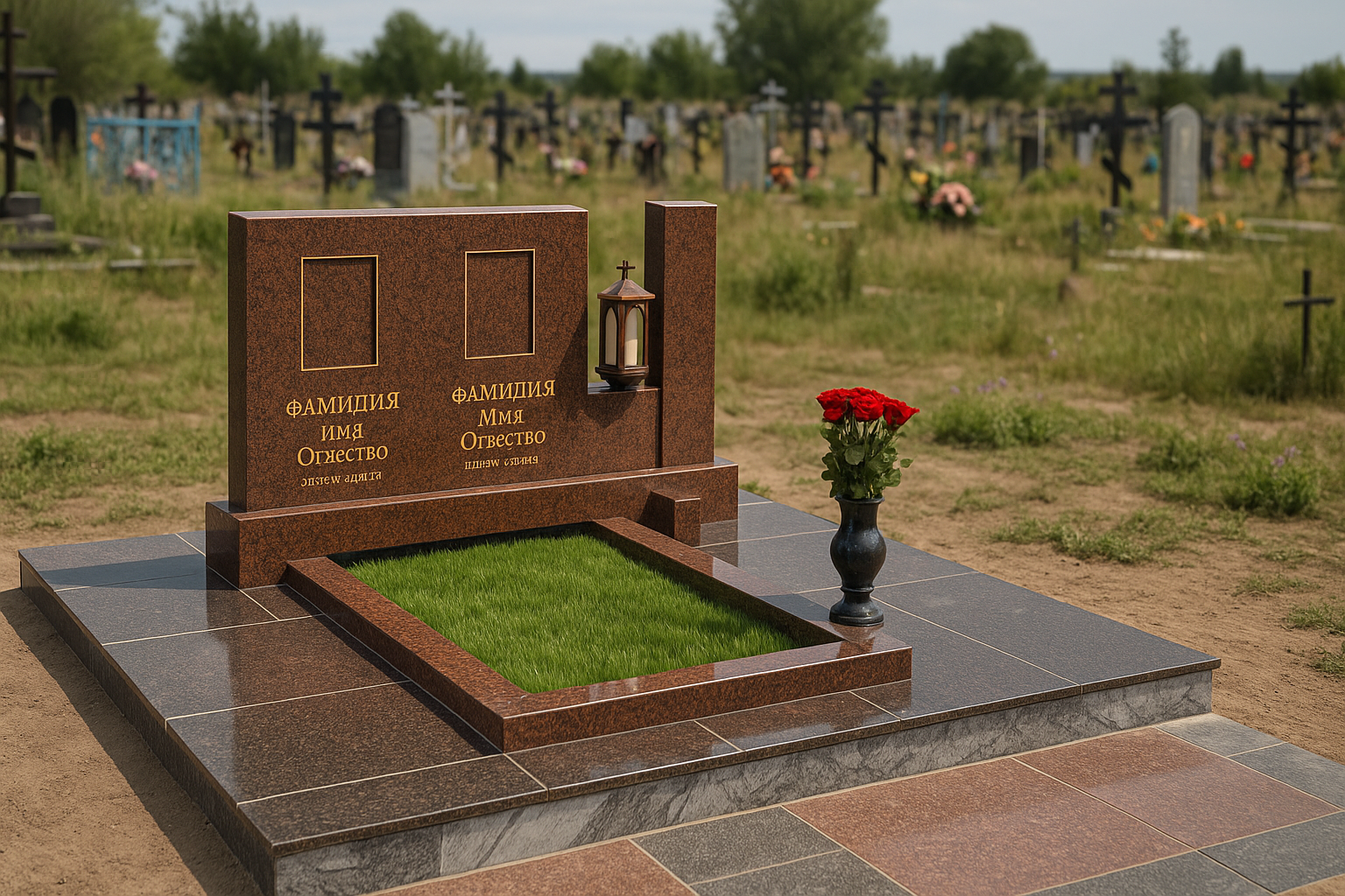 Памятники из красного гранита в Алматы — купить