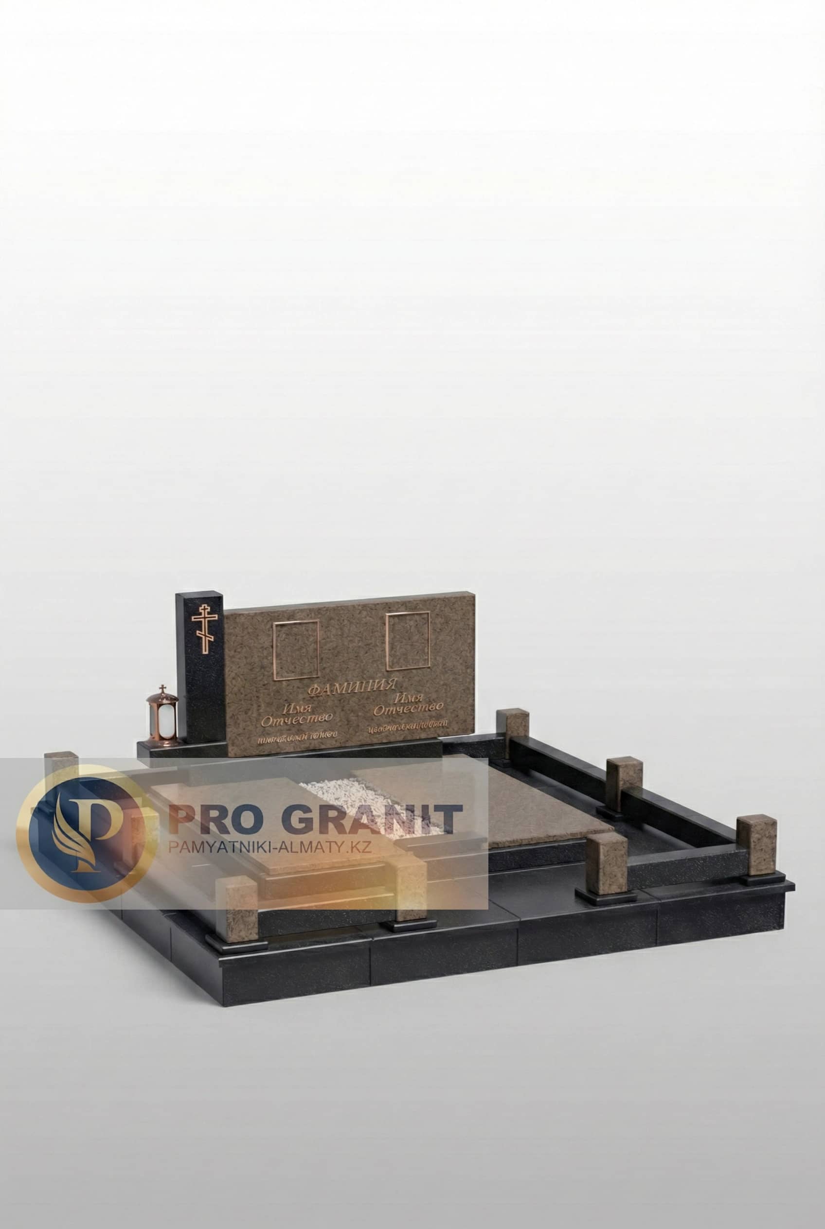 Оформление мемориальных комплексов гранитной плиткой и шарами