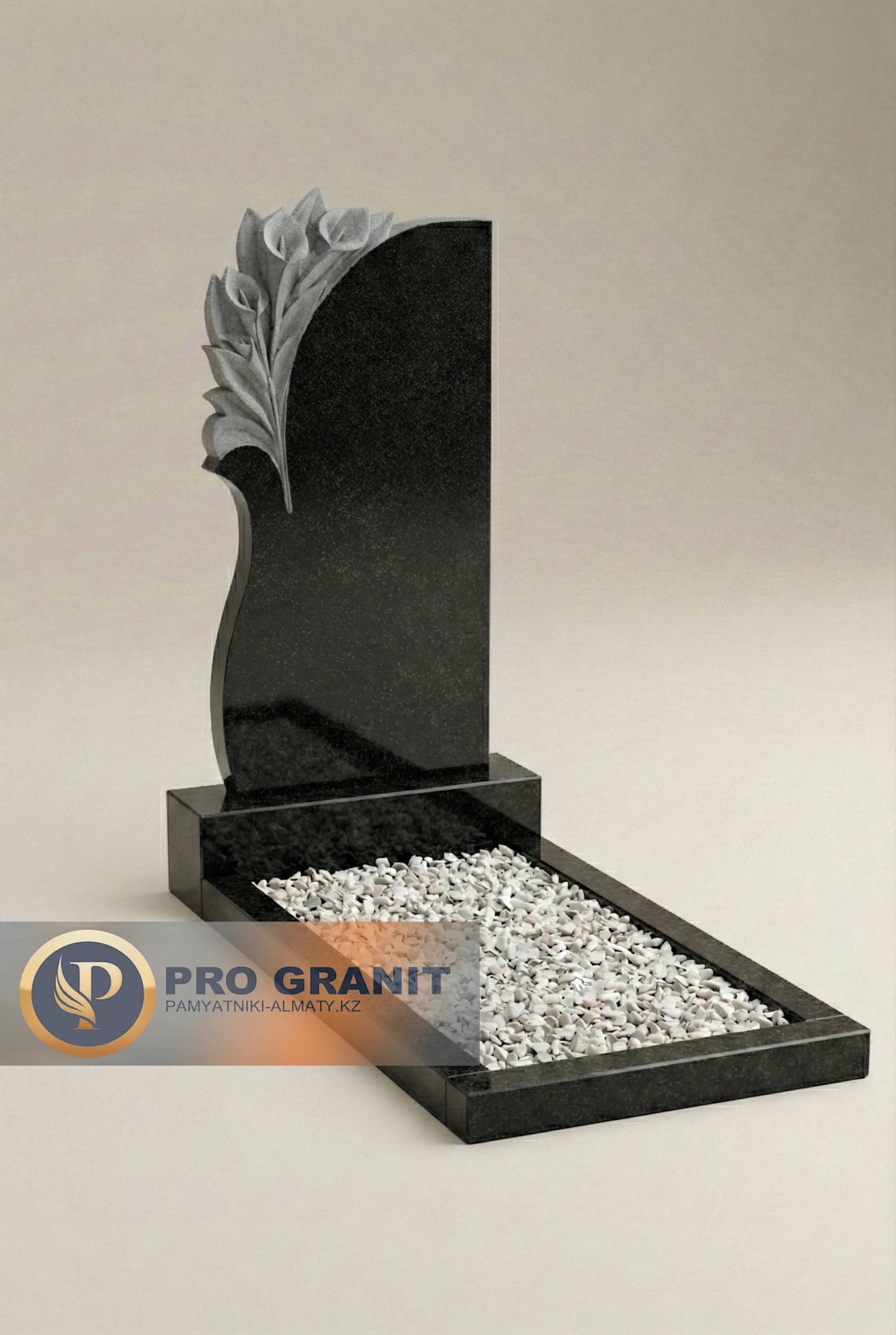 Художественная резка гранита цветы лилии и свеча