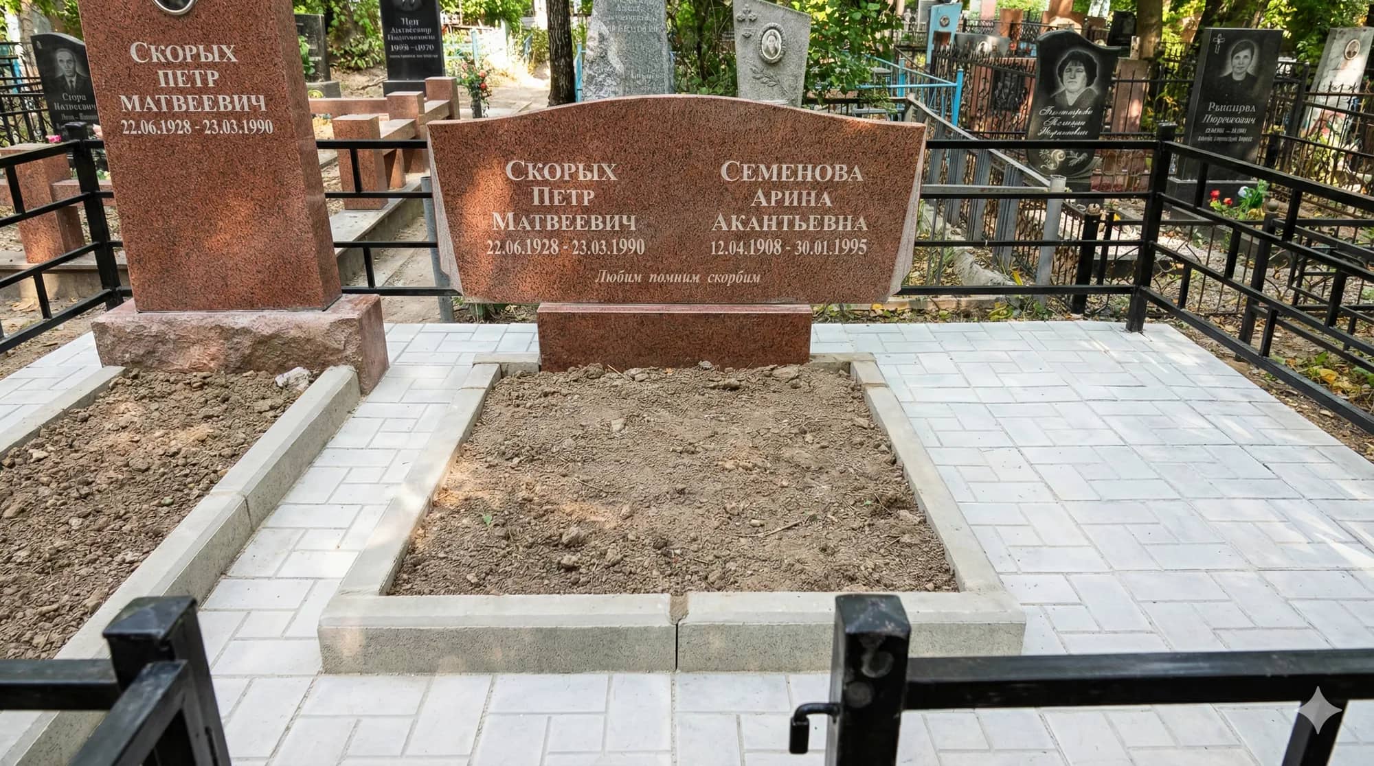 установка памятника черный гранит бурундай