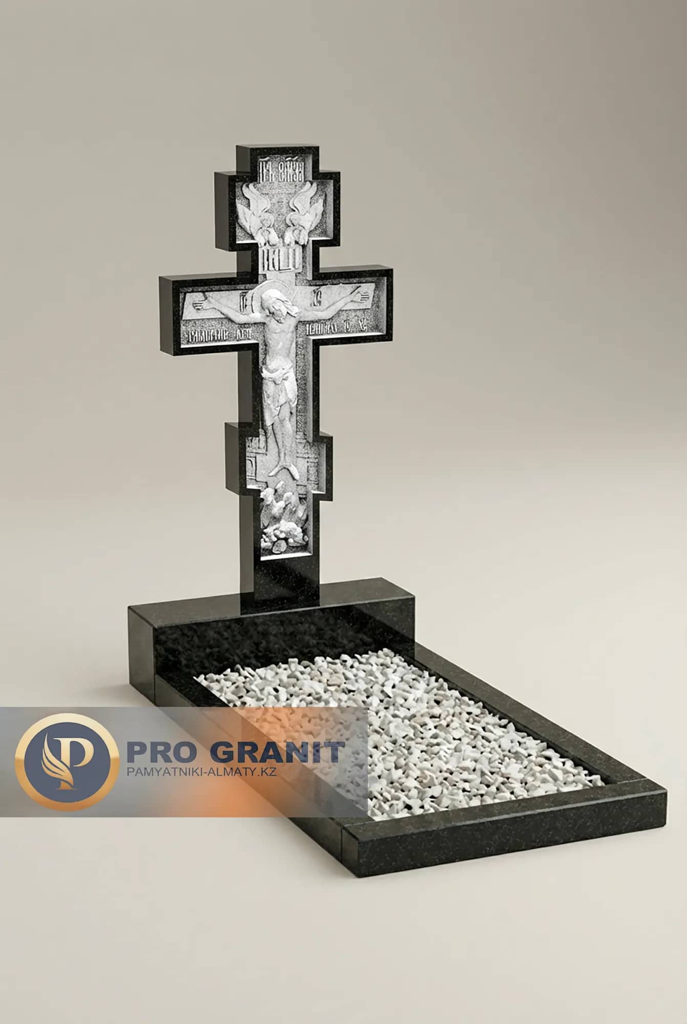 гранитные памятники с крестом и цветником цена в алматы