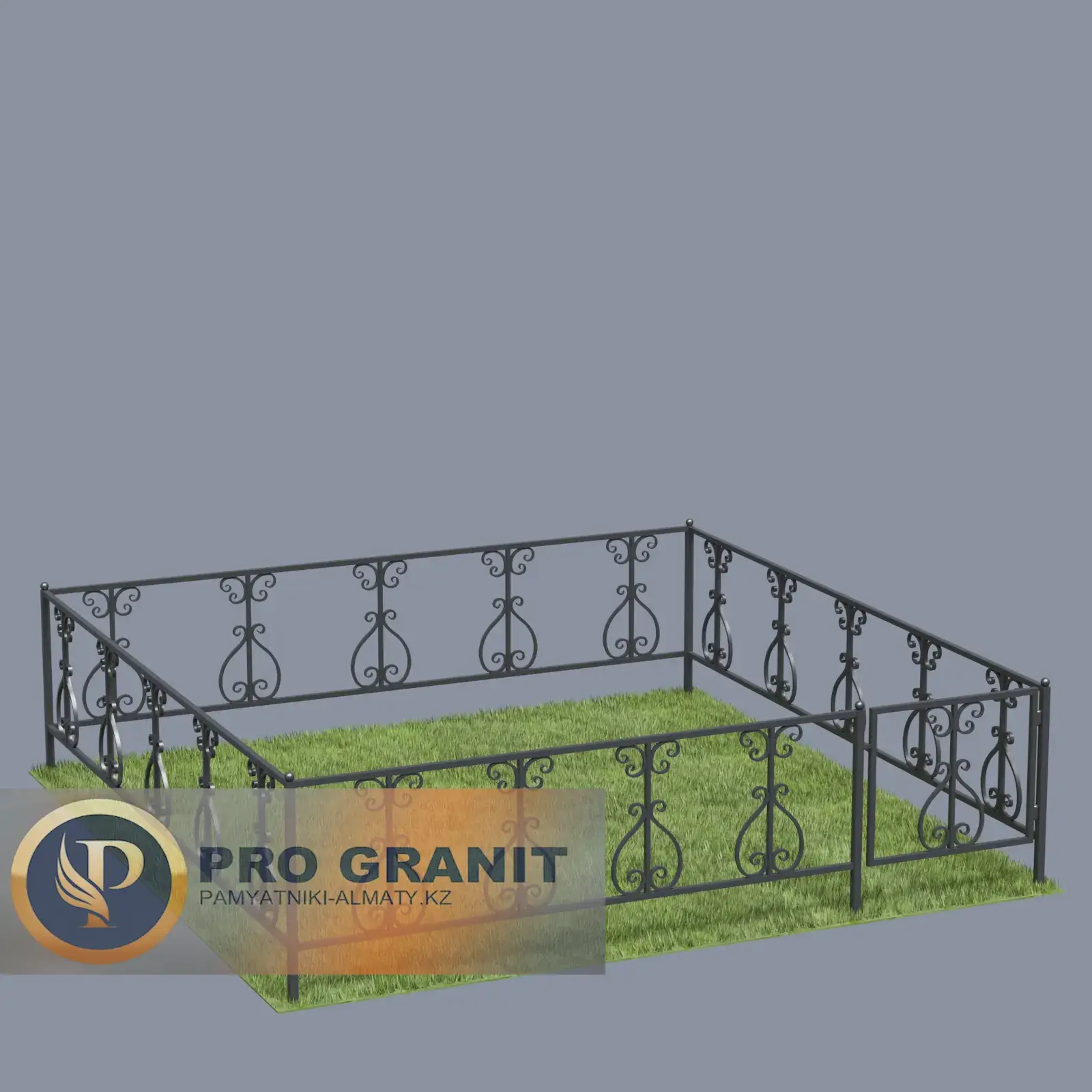 Ограда ритуальная металлическая черный муар