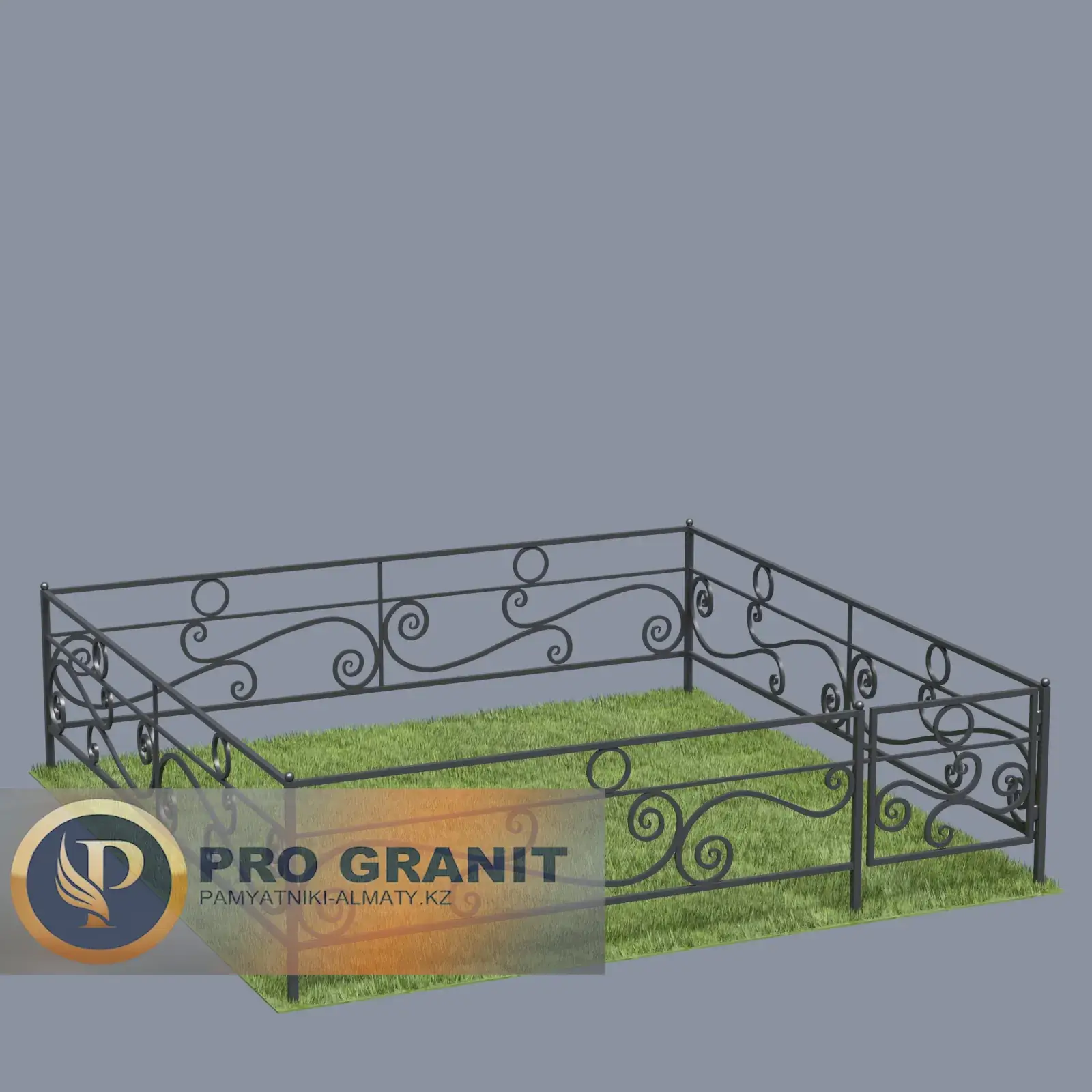 Прямоугольная ограда на могилу строгая
