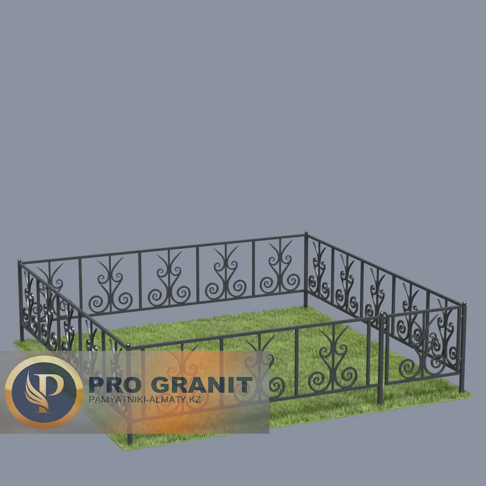 Металлический заборчик на кладбище простой