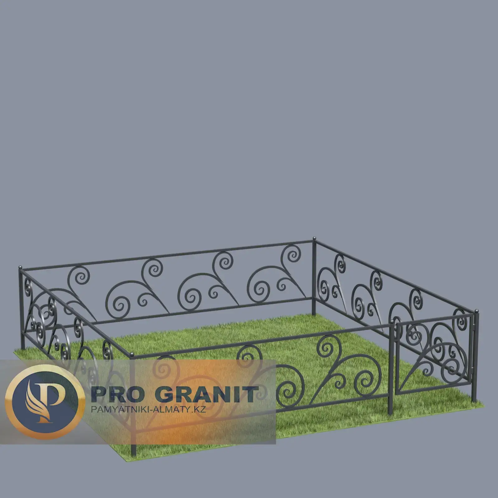 Ограда на кладбище сложная ковка