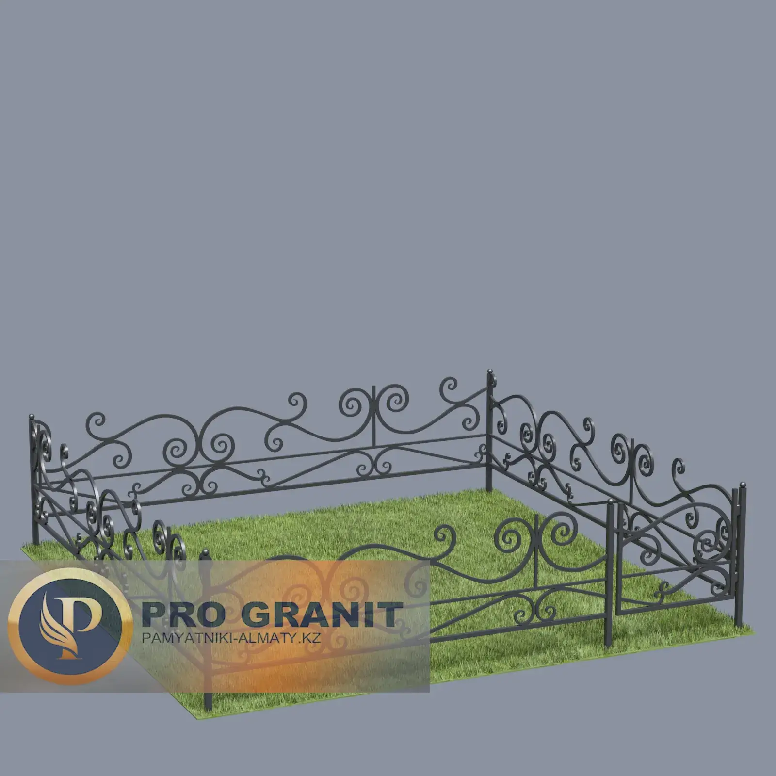 Ограда на кладбище с коваными пиками