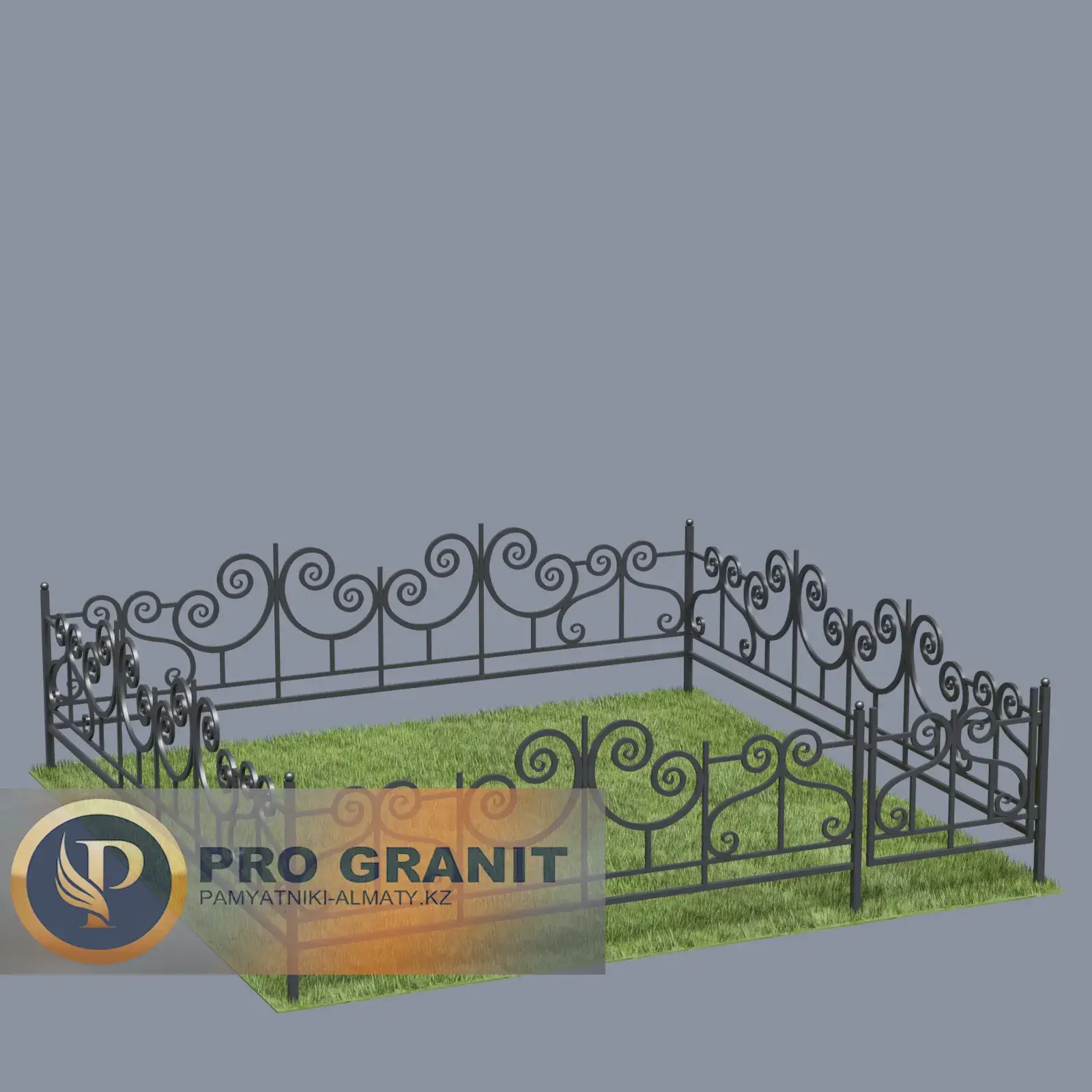 Ограда на могилу с элементами золочения