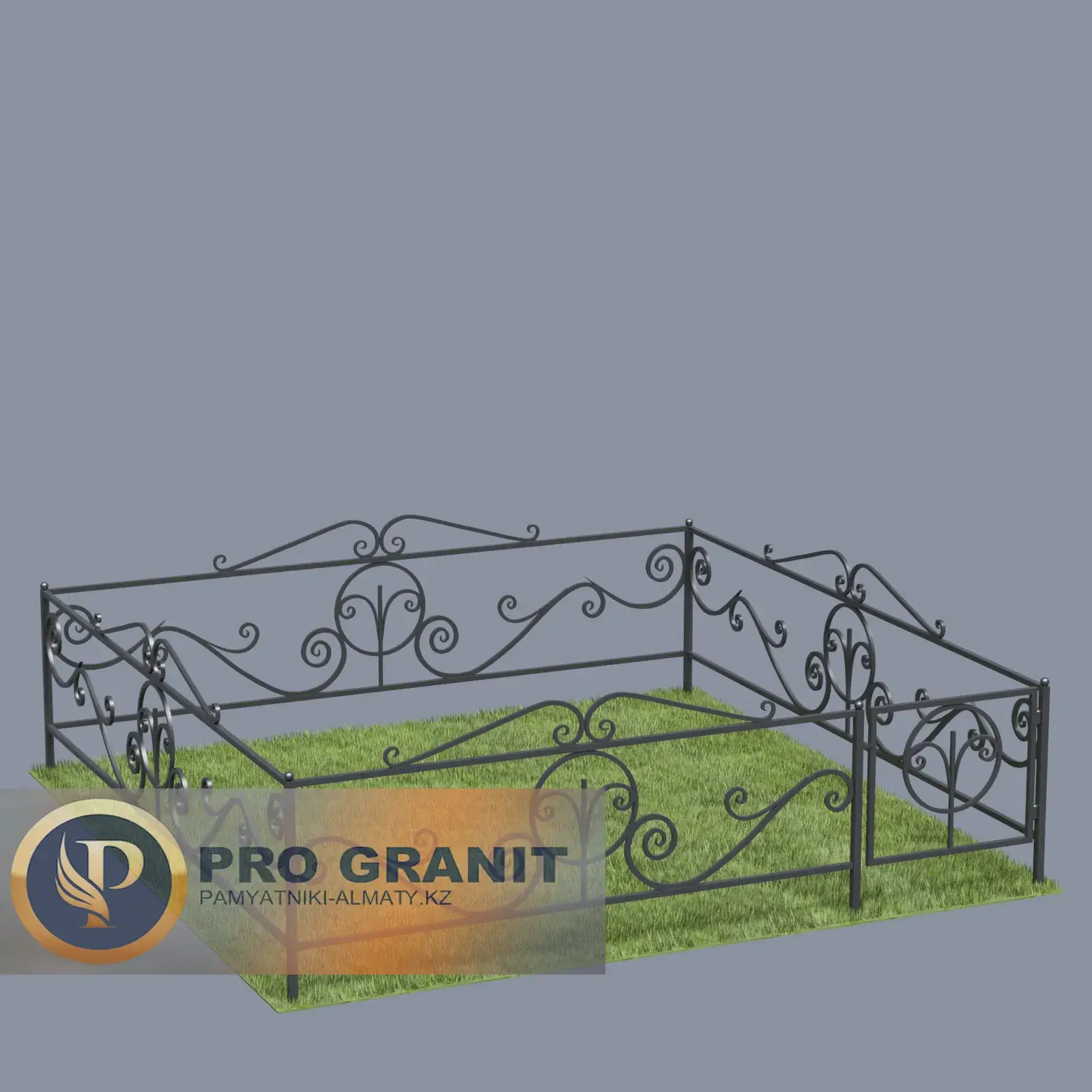 Ограда ритуальная с растительным узором