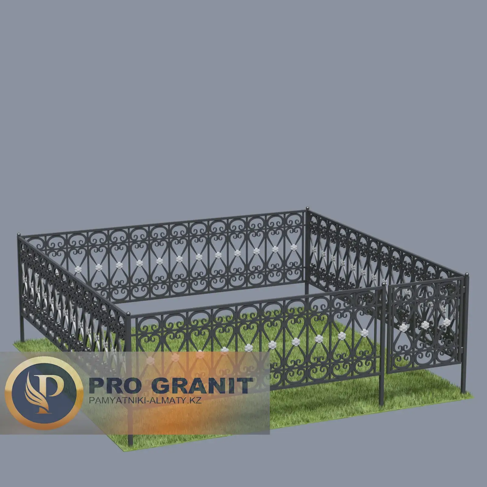 Ограда на могилу металлическая с полимером