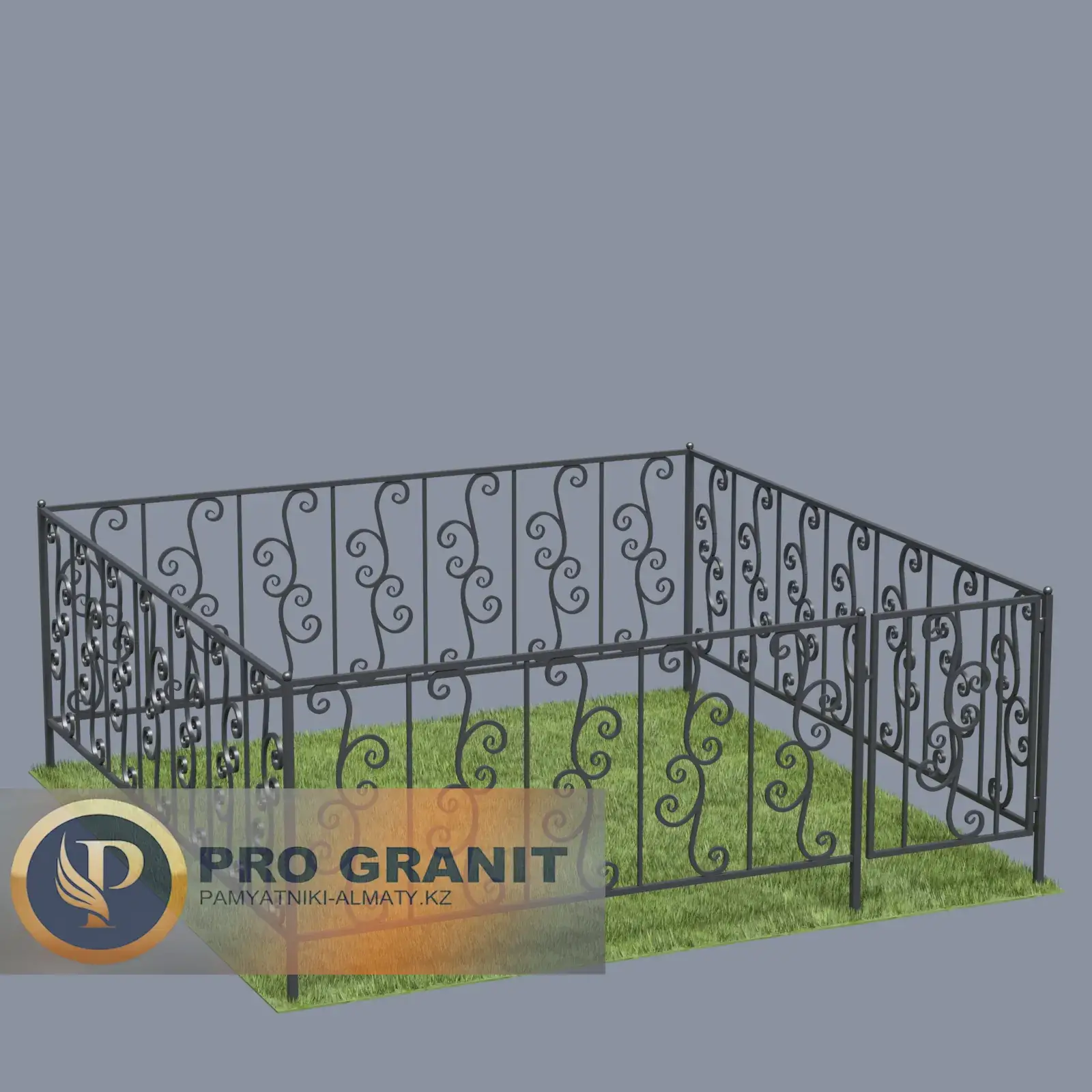 Ограда на могилу с узором ромб