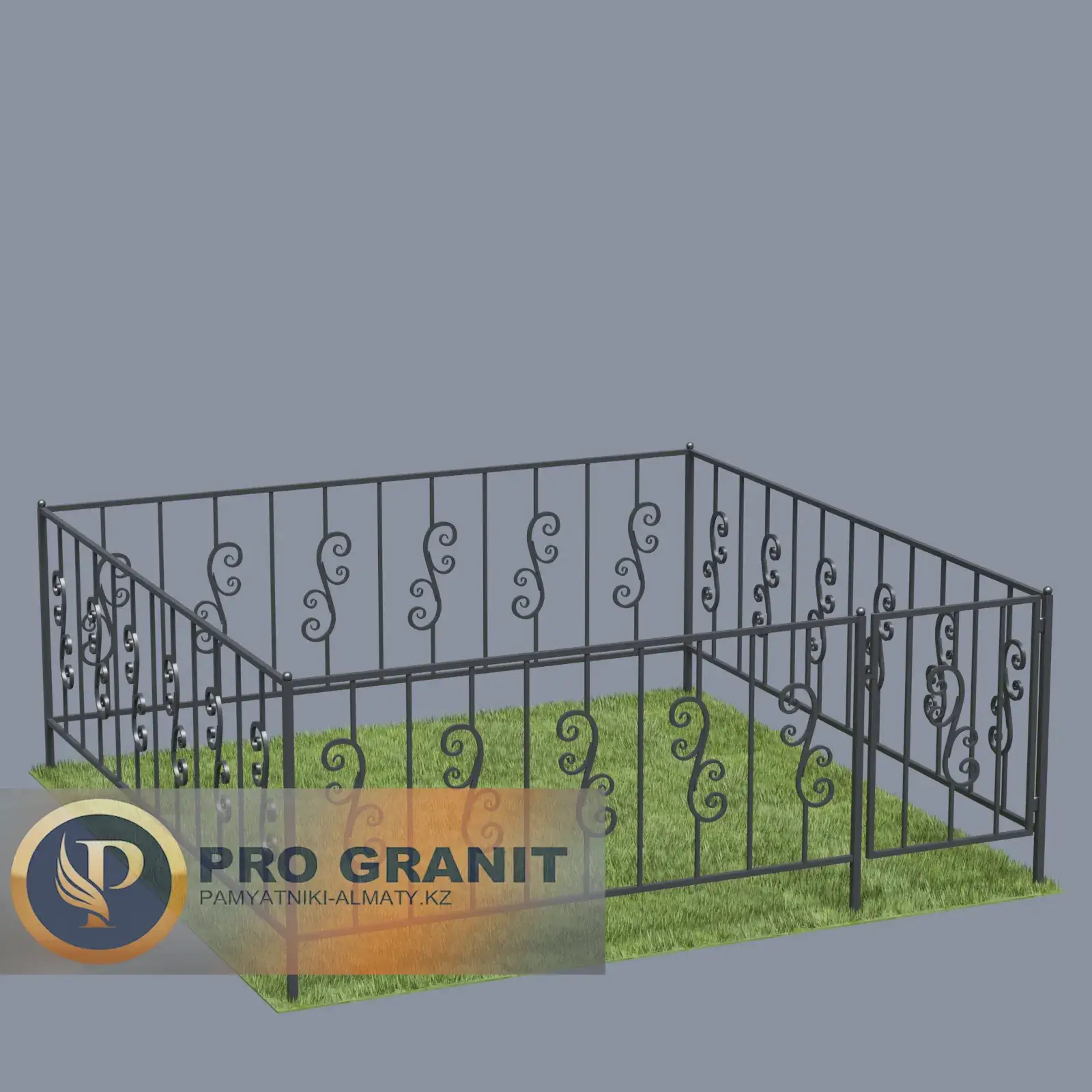 Ограда на кладбище классическая черная