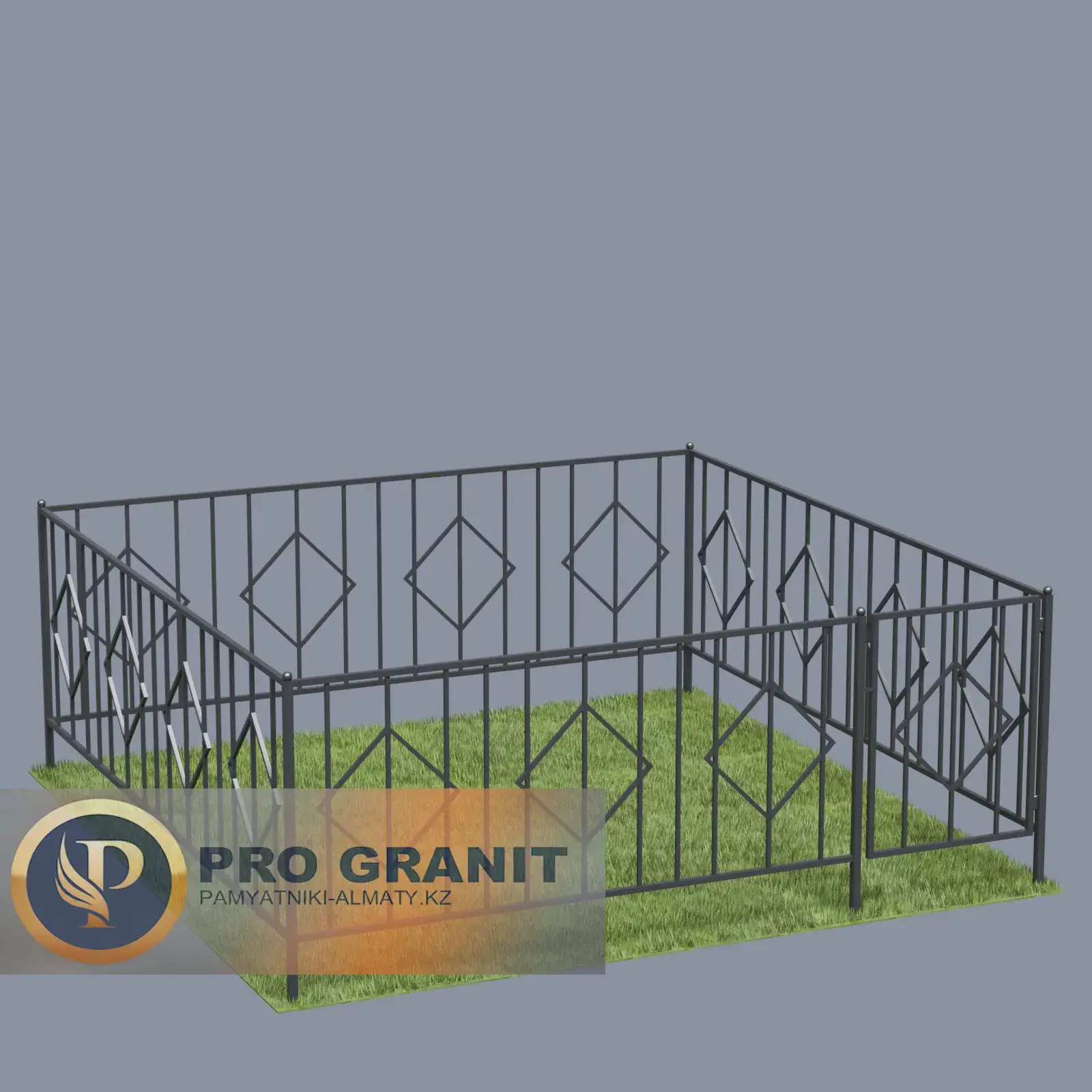 Ограда на могилу с элементами декора