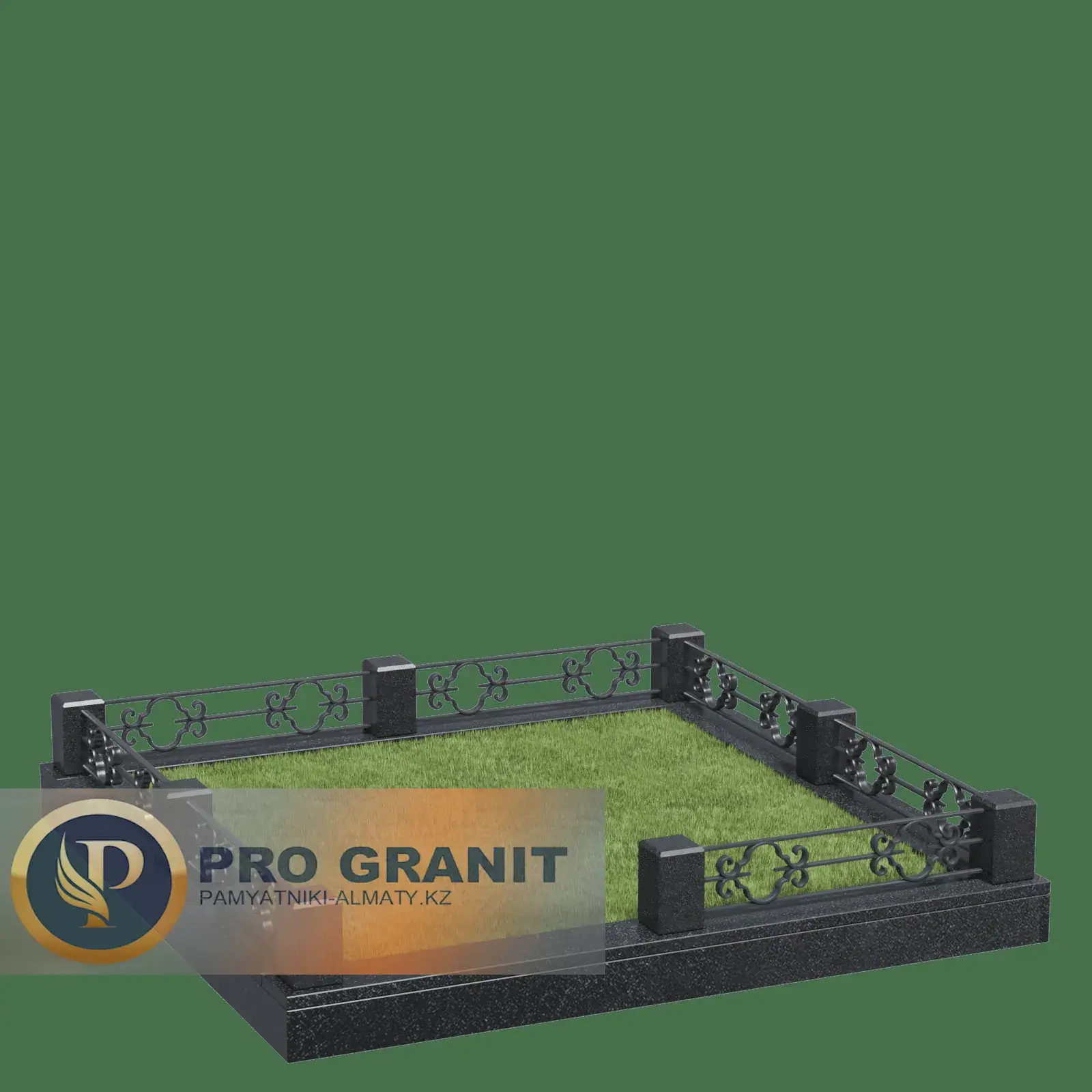 Ограда на кладбище низкая гранитная
