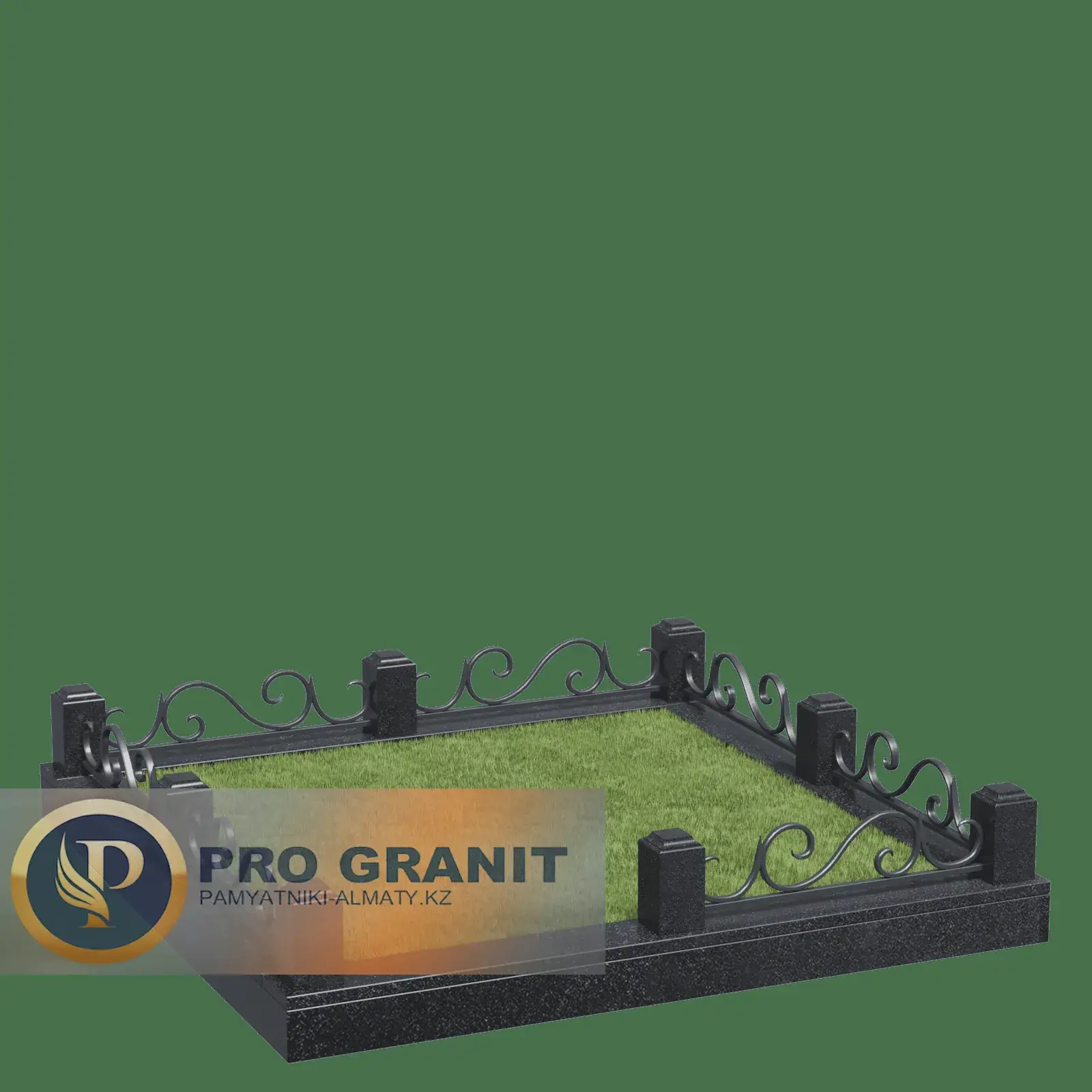 Ограда на могилу строгая черная