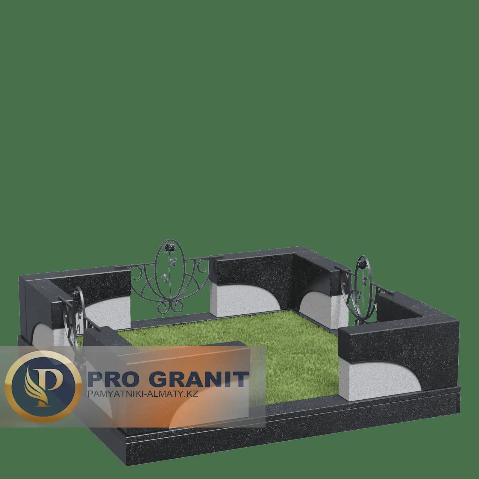 Ограда на могилу с гранитным поребриком