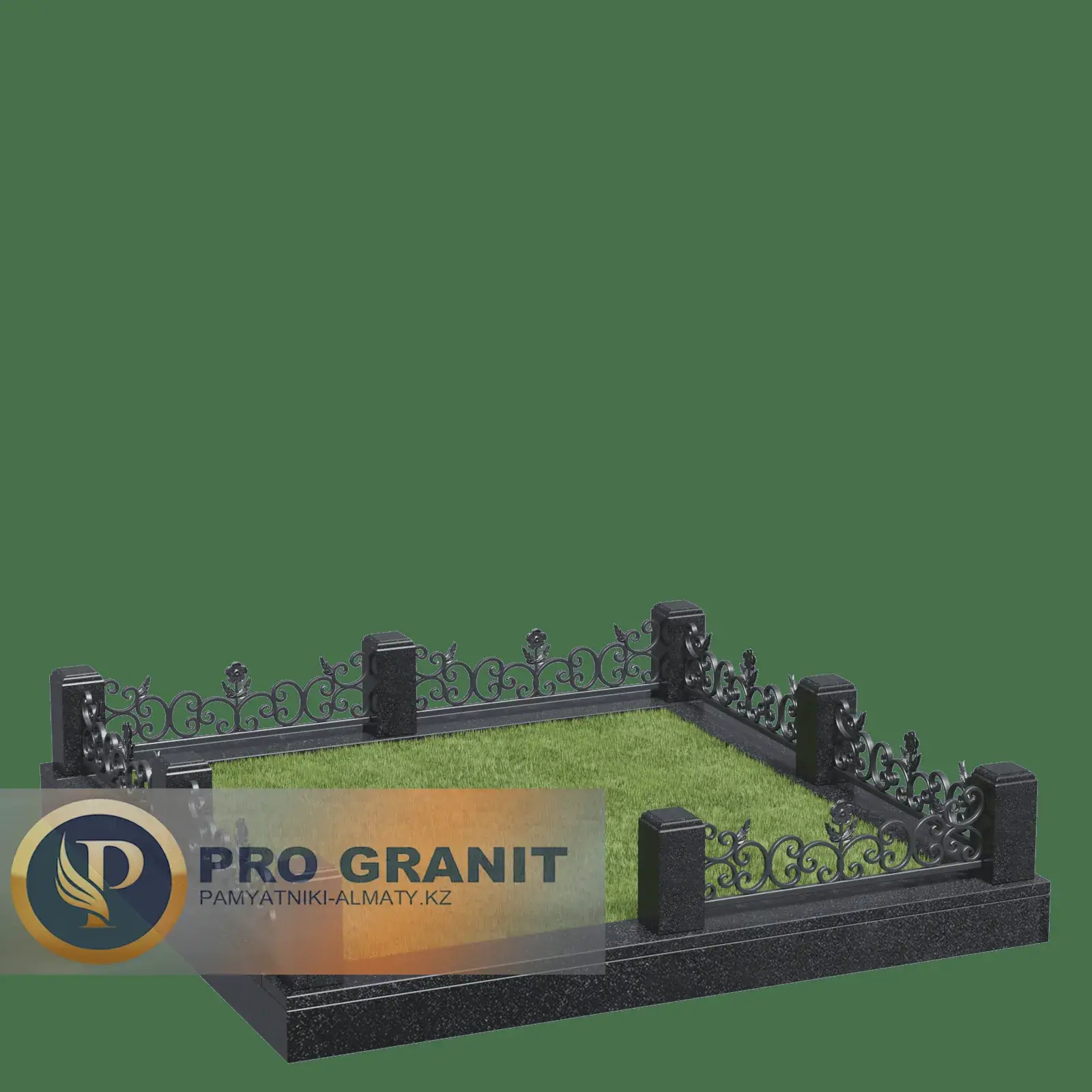 Комбинированная ограда массивный гранит