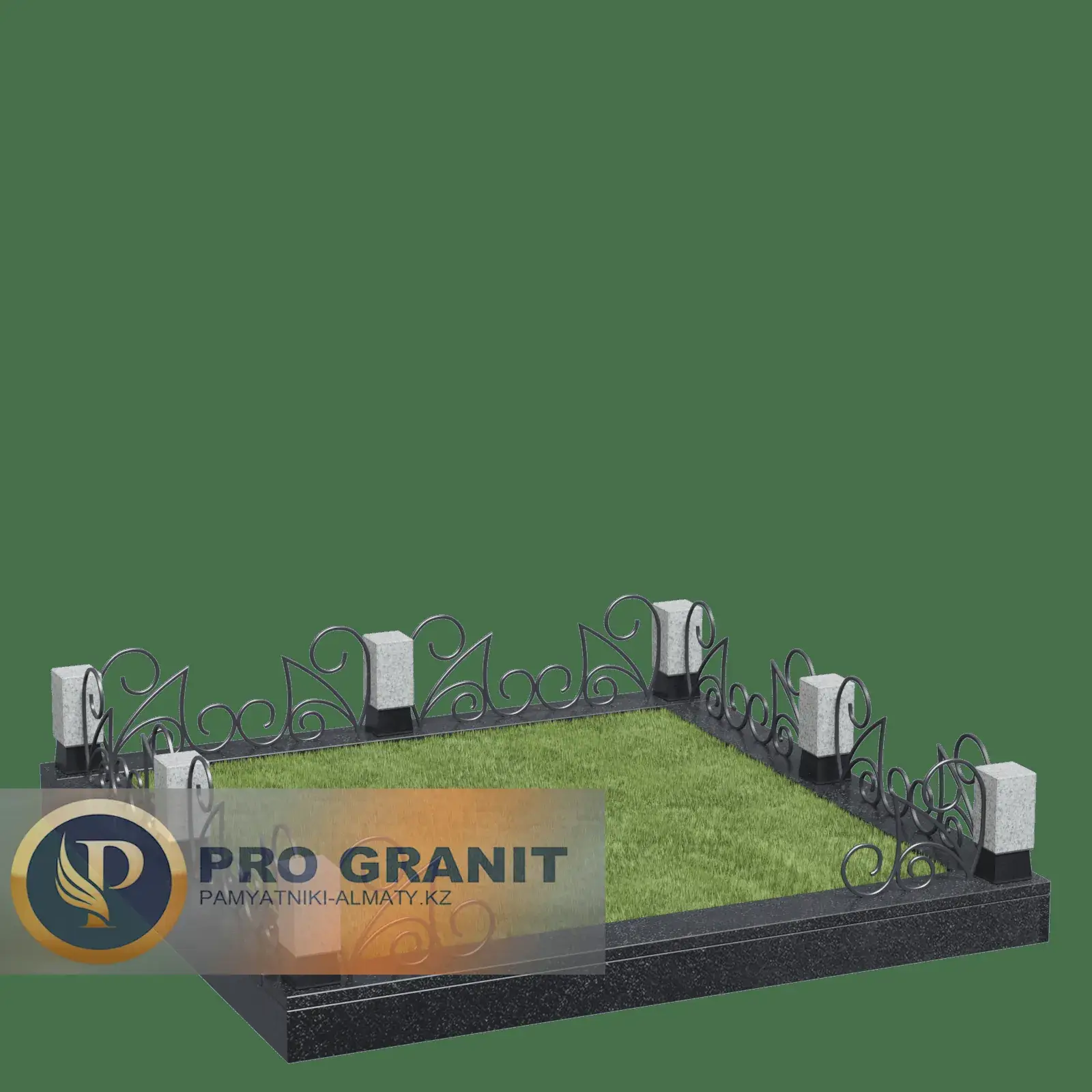 Ограда на кладбище с коваными розами