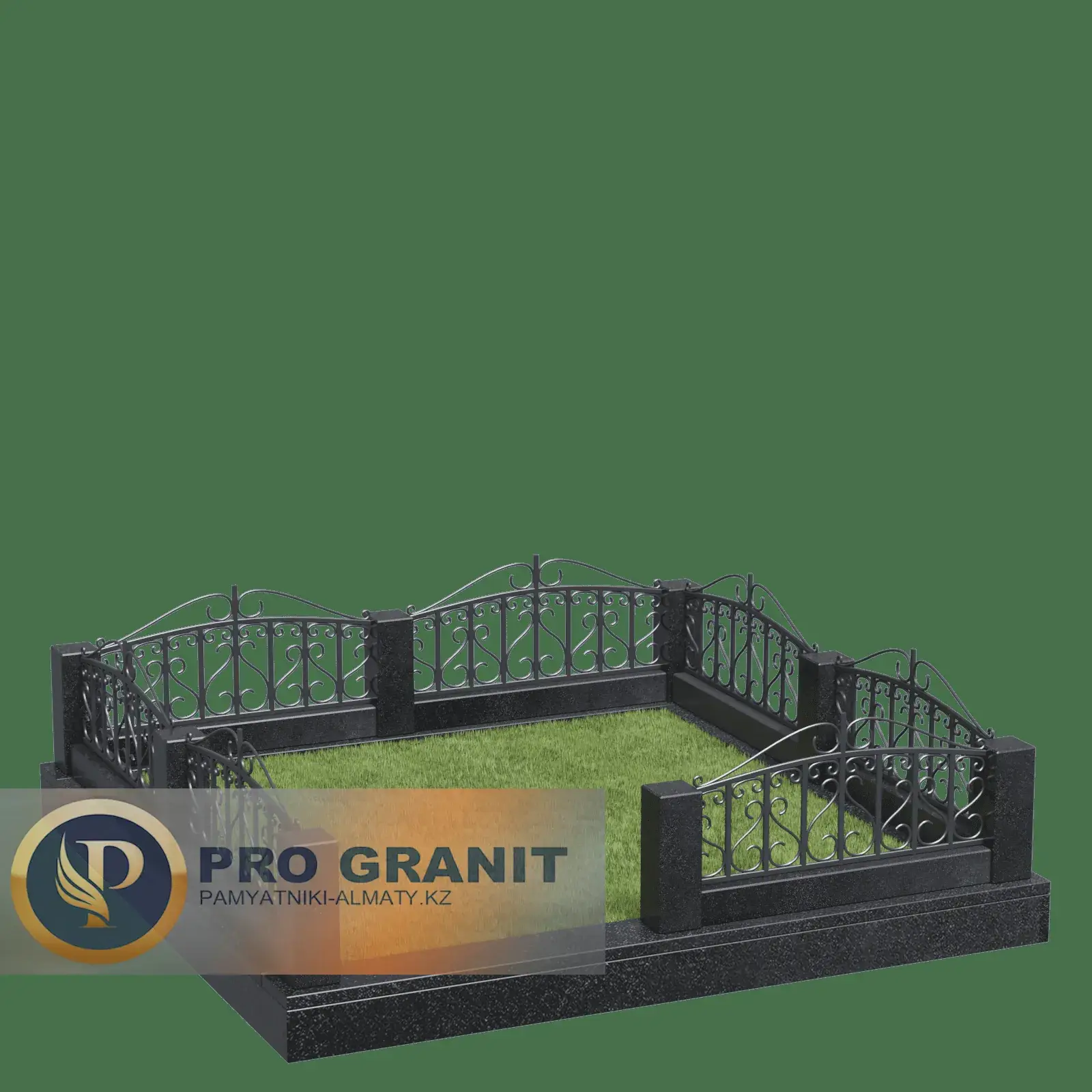 Ограда на кладбище с гранитными столбиками цена