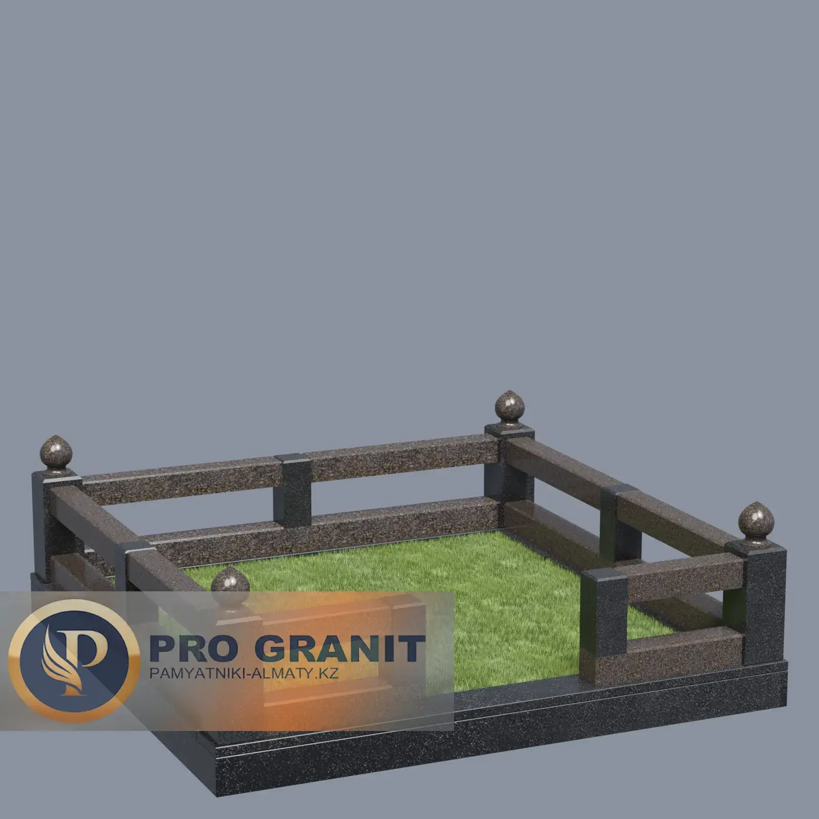 Ограда на кладбище минимализм гранит