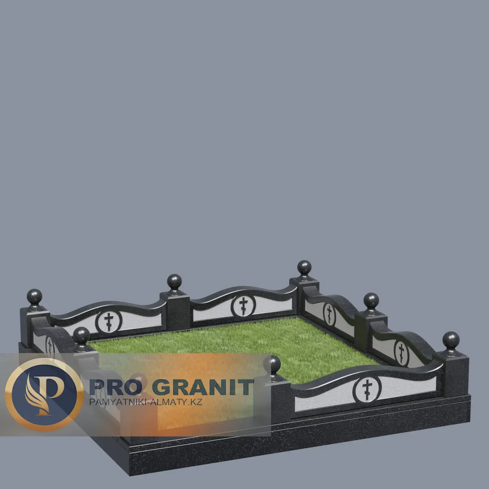 Оформление могилы гранитом по периметру