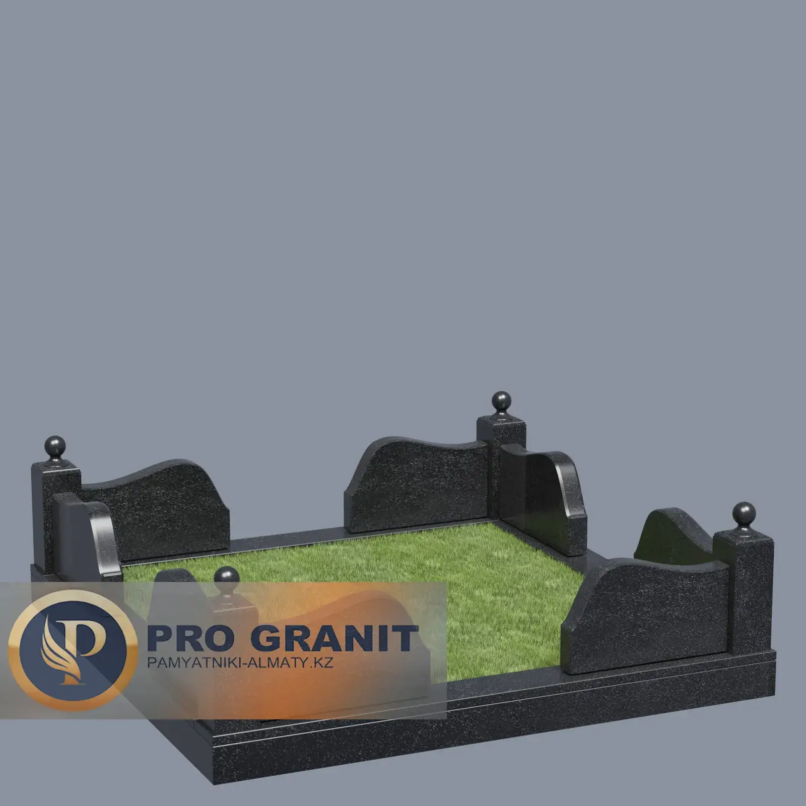 Ограда из коричневого гранита Дымовский