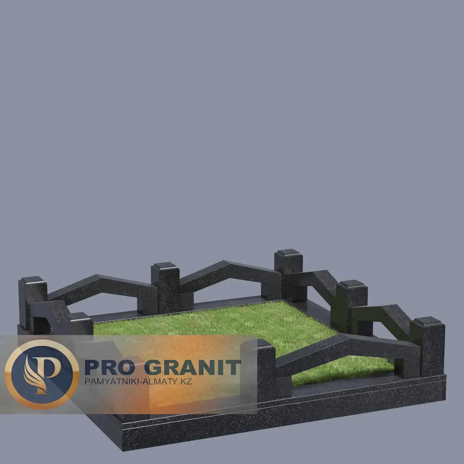 Ограда на могилу камень и металл