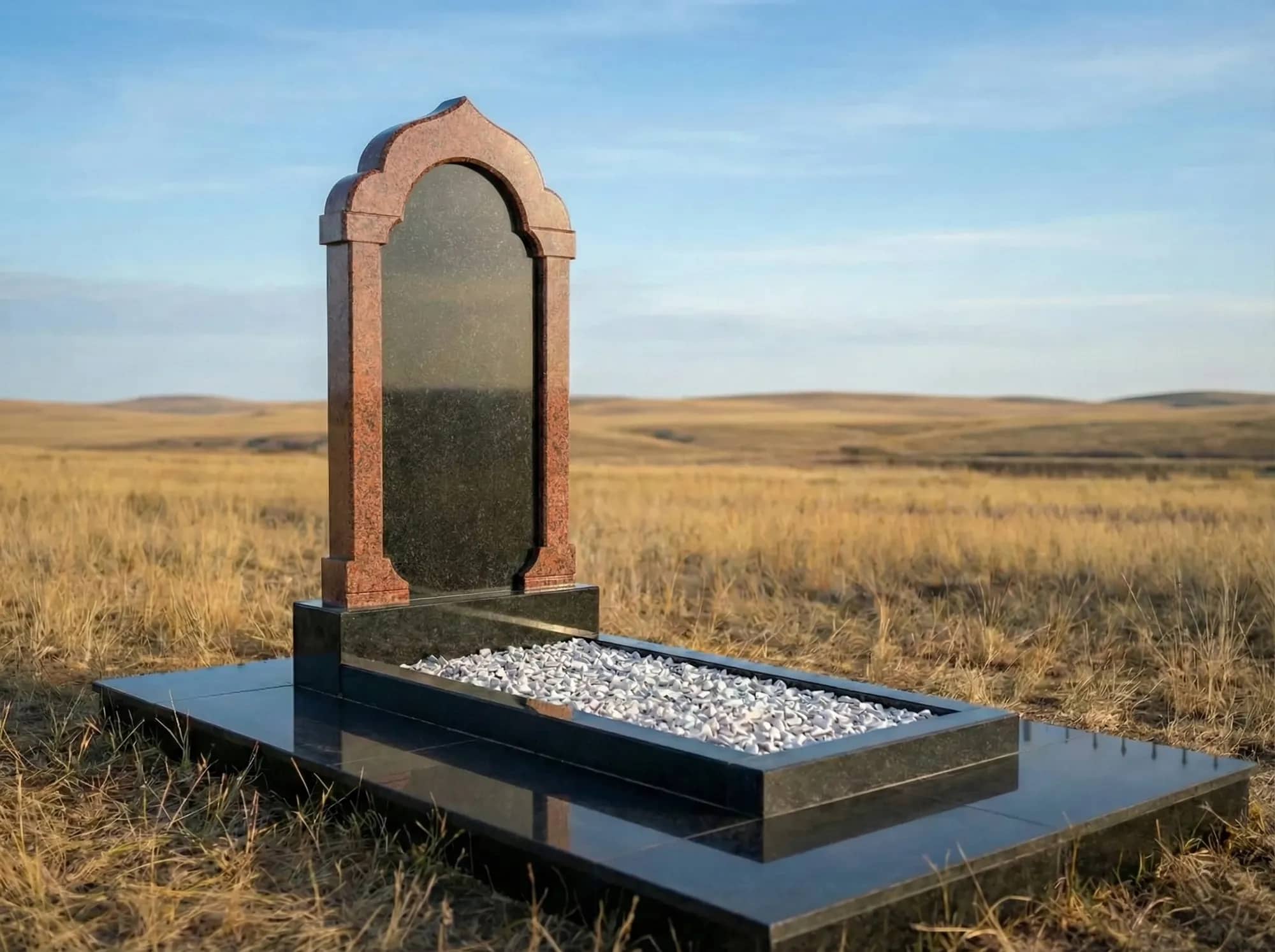 Гранитные памятники с аркой в Алматы