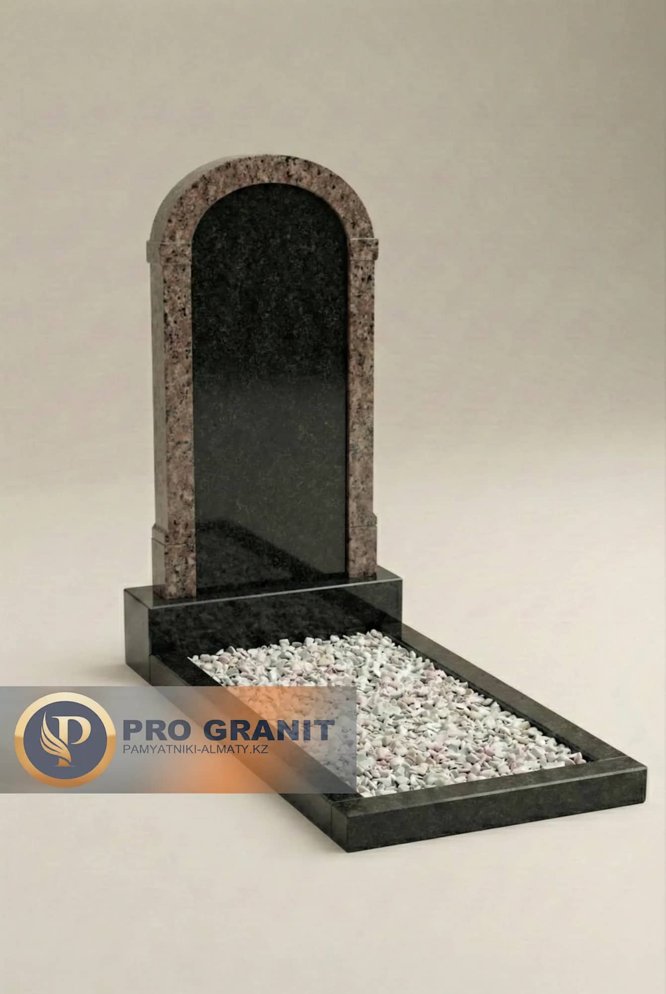 гранитные памятники с аркой из куртинского гранита