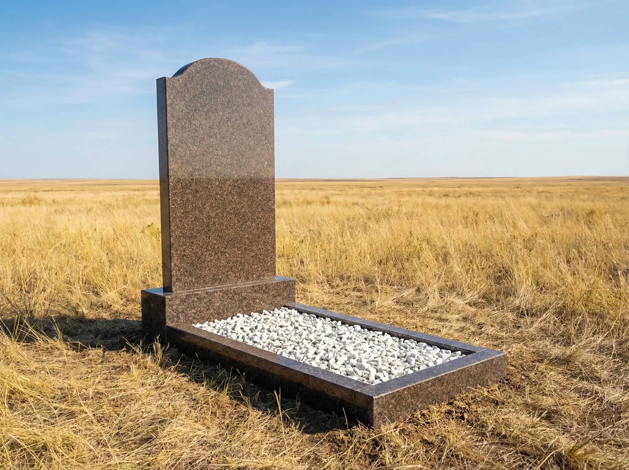 Элитный мемориальный комплекс памятник коричневый гранит с благоустройством