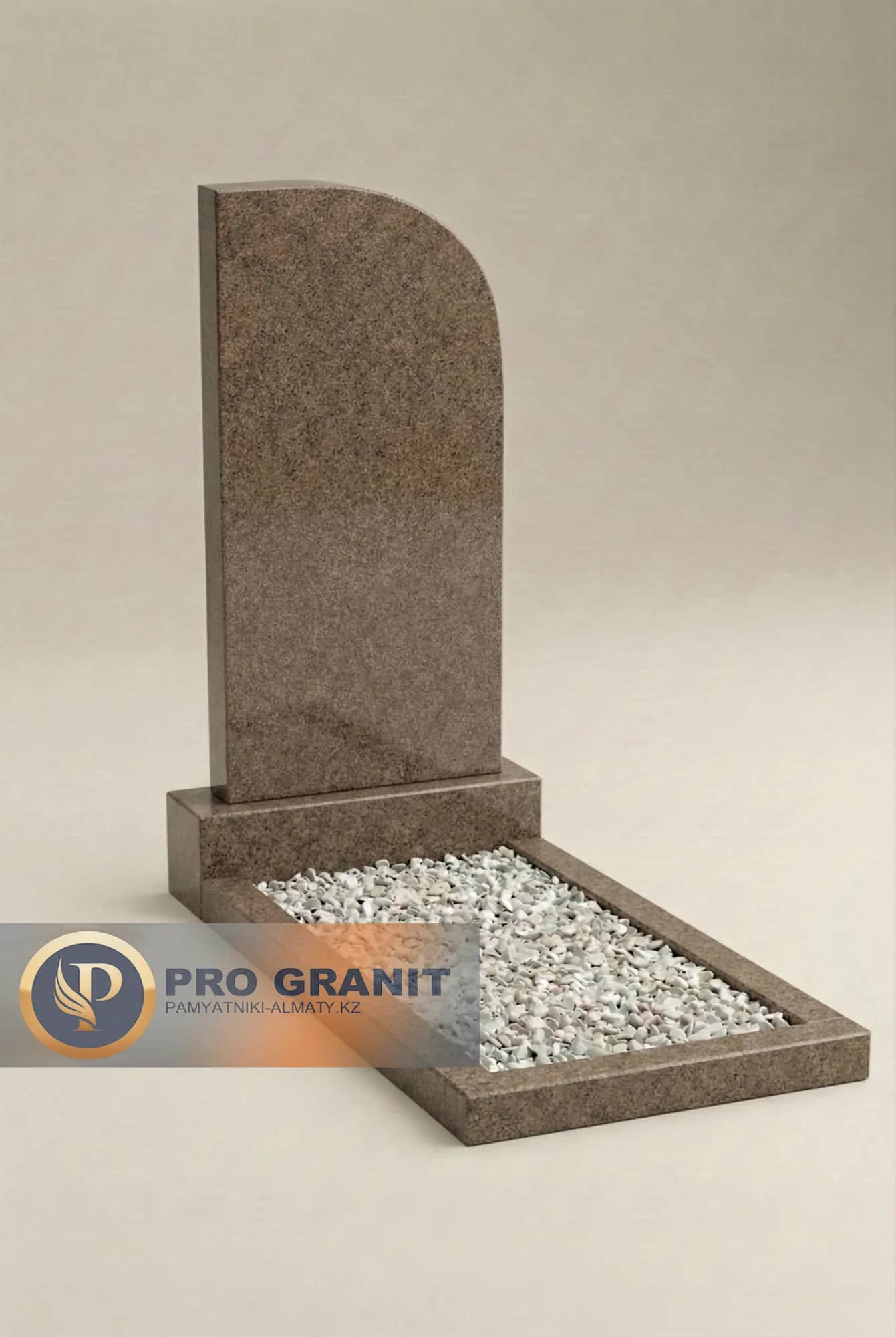 Вертикальная стела памятник коричневый гранит
