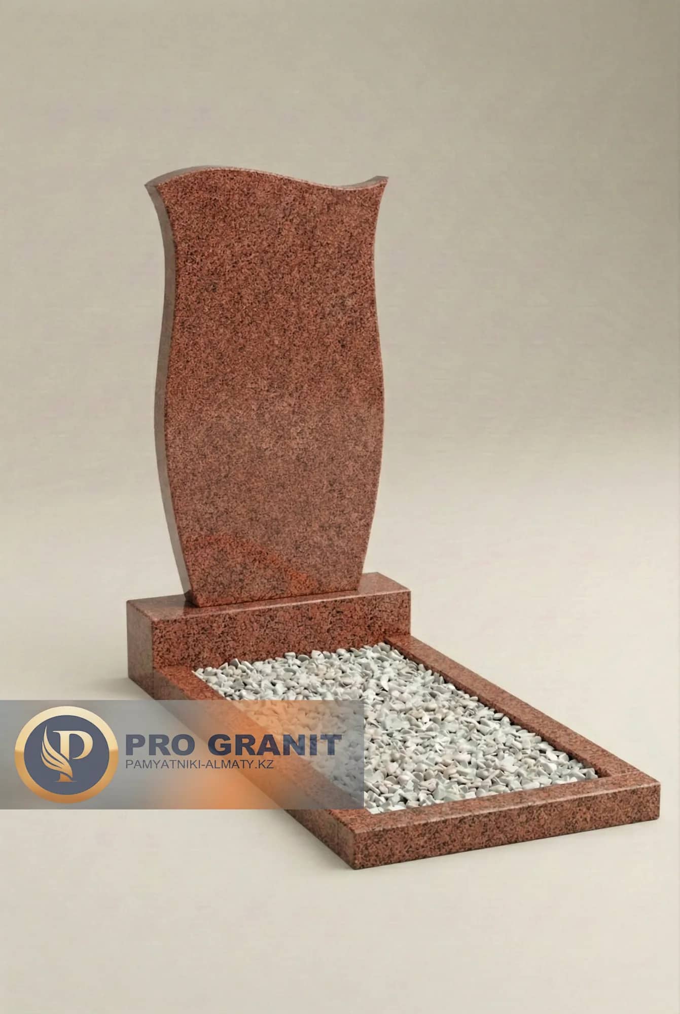 Одинарный памятник из красного гранита на могилу фото