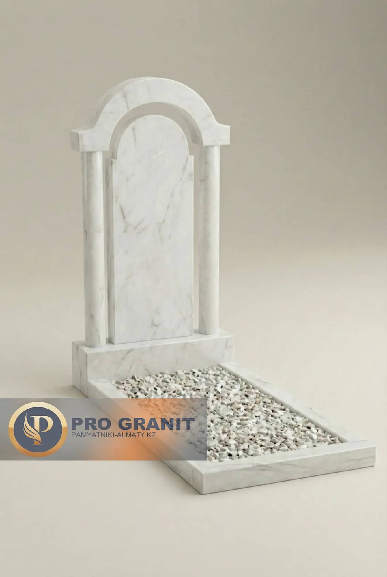 белые памятники на могилу с колоннами