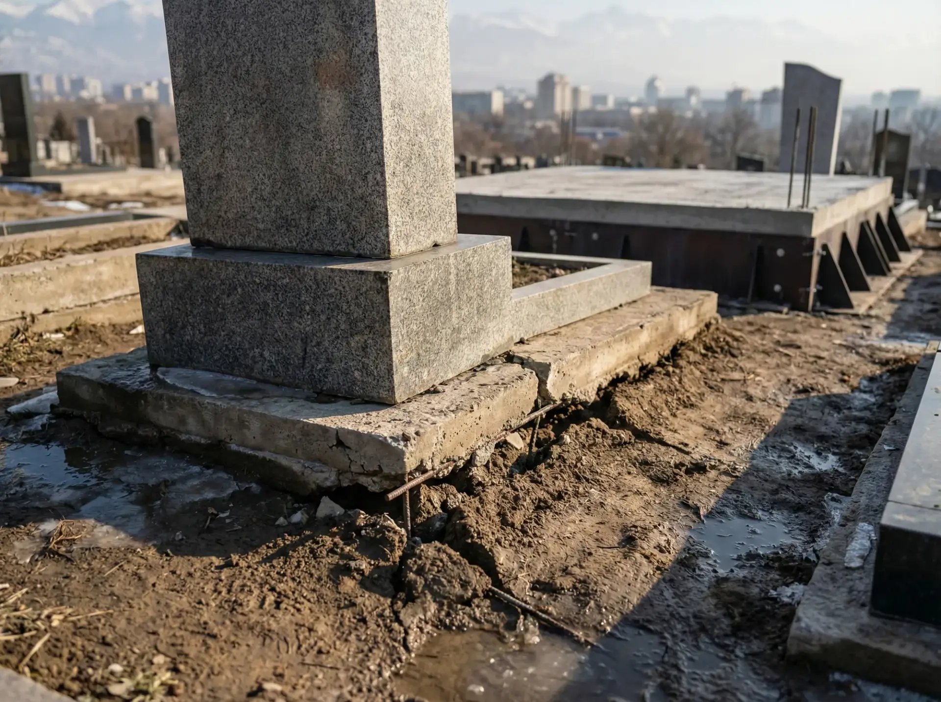 Просадка памятника